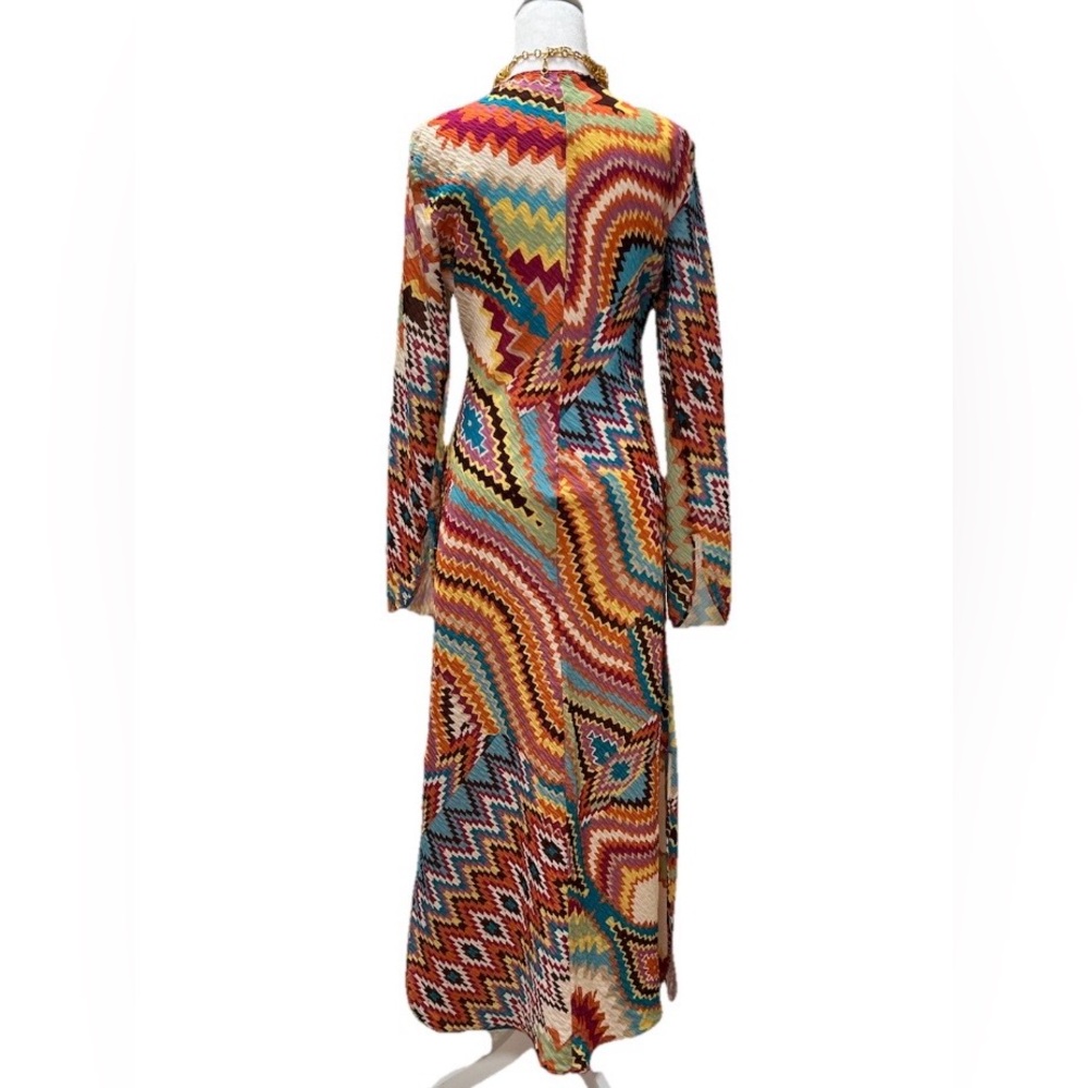 Zara Multicolor V-neck Geometrical Print Dress - Picture 7 of 10